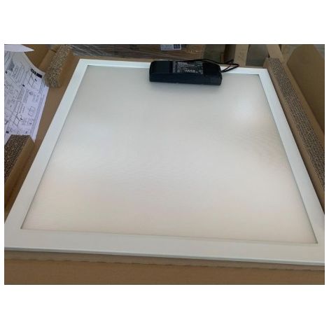 Plafonnier encastré LED 36W bord blanc 600x600mm 4000K 3600lm avec driver 230V bord blanc PC micro-prismatique IK06 IP20/40