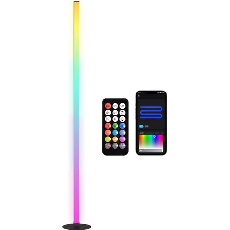 Lampadaire LED RGBIC avec contrôle par application et télécommande, synchronisation musicale, 16 millions de couleurs, modes scène et minuterie (1/5)
