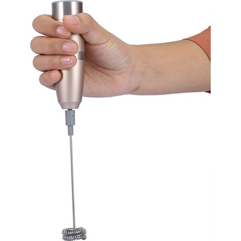 Mousseur à lait électrique domestique en acier inoxydable, mini-mixeur à café portatif, fouet à lait, tête de mousseur à lait double couche (1/5)