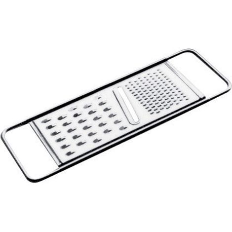 PIAZZA - Grattugia Formaggio Manuale in Acciaio Inox – 3 Lame diverse 11 x 28cm - Ideale anche per Verdure, Limone, Mela, Patate, Carote, Agrumi (1/2)