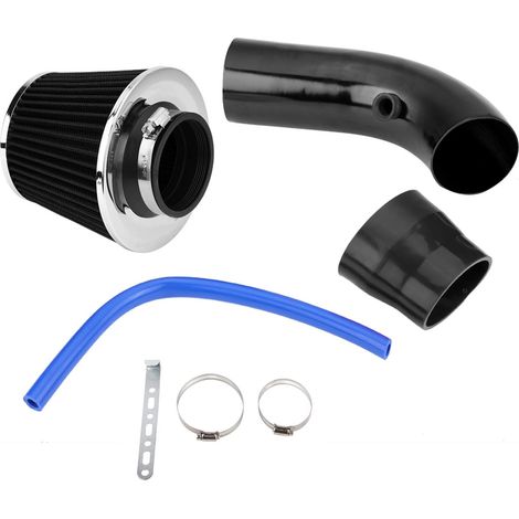 76mm 3 pouces universel voiture filtre d'admission d'air froid en aluminium tuyau d'induction Kit de tuyau noir.