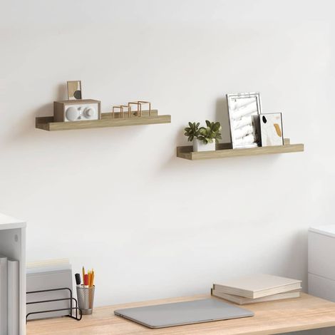 326679 vidaXL Wall Shelves 2 pcs Sonoma Oak 40x9x3 cm (1/5)