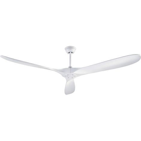 Ventilador de techo blanco de 72 pulgadas con 3 aspas de madera, sin luz, con mando a distancia (1/4)