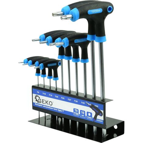 Geko klucz torx typ "t" t9-t50mm 10el.+stojak