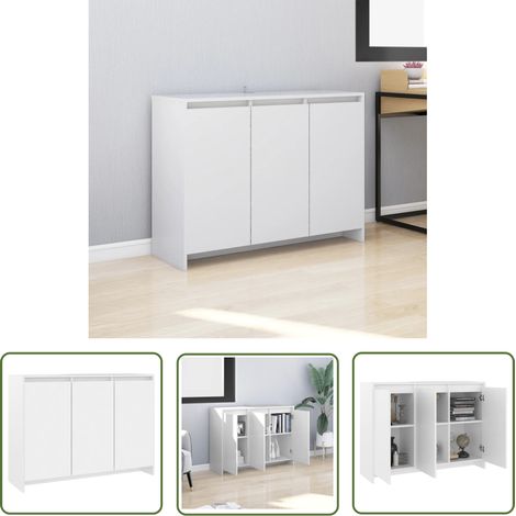 The Living Store Sideboard Weiß 102x33x75 cm Holzwerkstoff - Schreibtisch - Regal - Sideboard - Wohnraumgestaltung - Möbelstück (1/5)