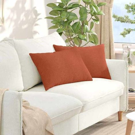 42013695 Coussins de canapé 2 pcs Rouge orange 60 x 40 cm (1/5)