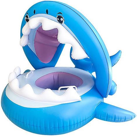 Ahlsen Bébé Flotteur Pvc Piscine Toddler Floaties Avec Auvent Gonflable Requin Infantile Piscine Flotteur Pour Les Enfants De 6-36 Mois