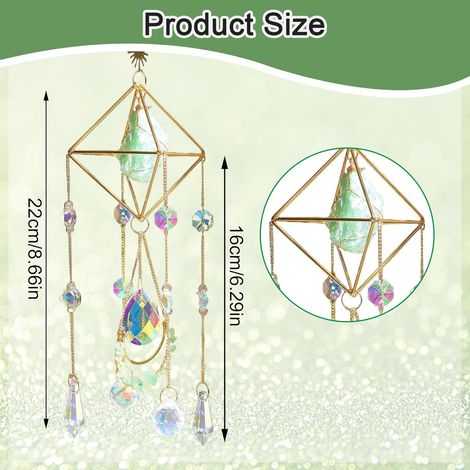 Suspension prismatique arc-en-ciel JeiibrZui - Décoration en verre pour fenêtre et jardin - Ambiance mariage - Luminaire suspendu (1/5)