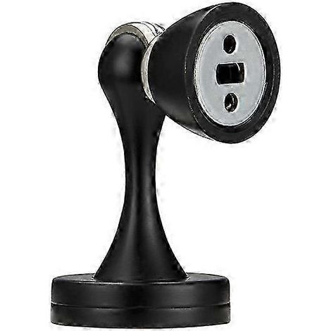 Butées de porte magnétiques noires (paquet de 2), en acier inoxydable, noires robustes, compatibles avec les plinthes, maintiennent les portes ouvertes. (1/5)
