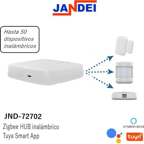 Jandei Zigbee HUB inalámbrico Tuya Smart App Amazon Alexa Google Assistant y Zigbee