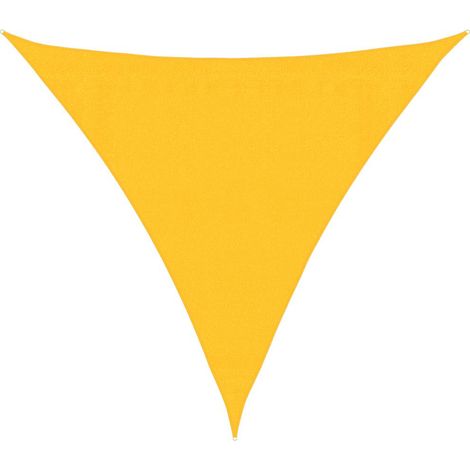 Sunshade Sail 160 g/m² Triangular Yellow 3x3x3 m HDPE vidaXL