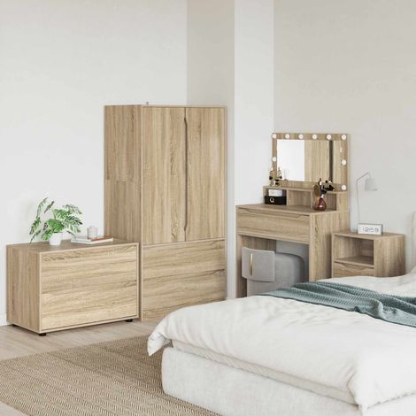 Meuble de rangement à 2 tiroirs en bois d’ingénierie chêne sonoma 80 x 48 x 57 cm - PANGIVO (1/5)