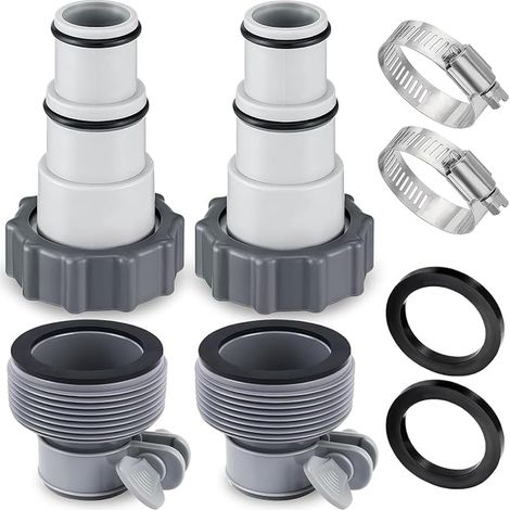 Swimming Pool Hose Adapter, Swimming Pool Hose Adapter 32 38, Replacement Hose Adaptor for Pumps, Pool Pump Adapter A and Type B, for Swimming Pool Hose Diameter 32 and 38 mm (1/5)