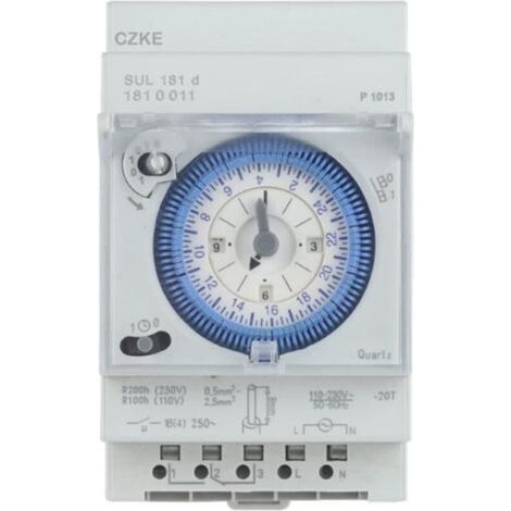 Zeitschaltuhr SUL181D, 15-Minuten-Intervallsteuerung, Ganztagsbetrieb -12 V AC/DC, ein offener, ein geschlossener Ausgang, 12–380 V, 250 V AC, 16 A