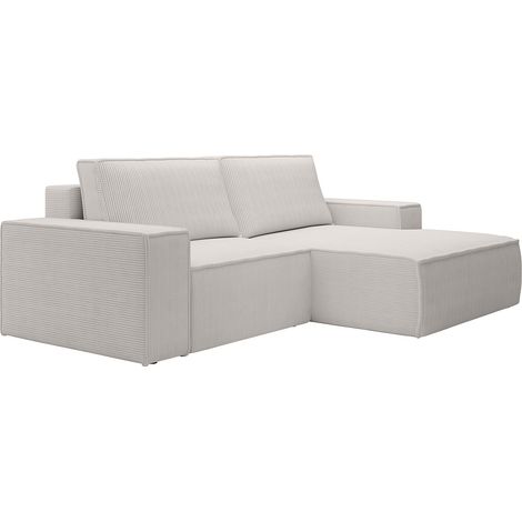Piccolo divano letto angolo a destra in Velluto a coste Beige - AMELIA (1/4)