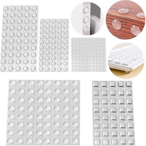 304 Pcs Tampon Caoutchouc Transparent Pieds, Butées de Protection en Caoutchouc pour portes de placard, cuisine, salle de bain, bureau (5 tailles-304 Pièces) (1/5)
