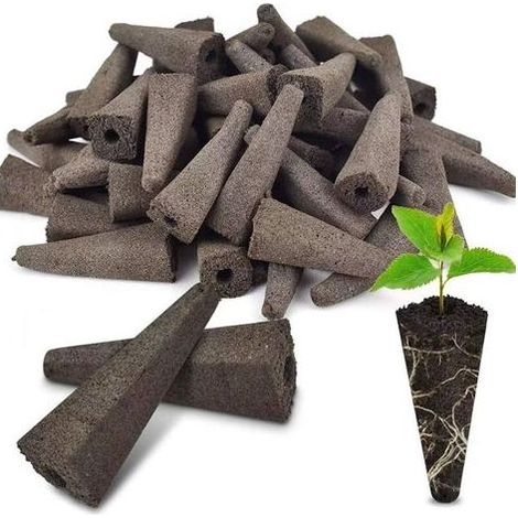 Biochar-Pflanzerde für Baumwolle, Blumenanbau, Pflanzung, alternative Nährstoffversorgung, Sukkulentenerde, Kegel, 50 Stück (1/4)
