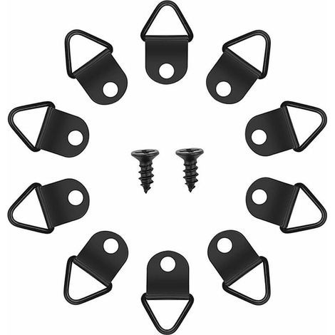 50pcs Crochets pour Tableau Accroche Cadre Tableau Sans Percer Fixation D Anneaux Metal Cadre Pour Encadrement Tableau Fixation Miroir Decoration Murale(le noir) (1/5)