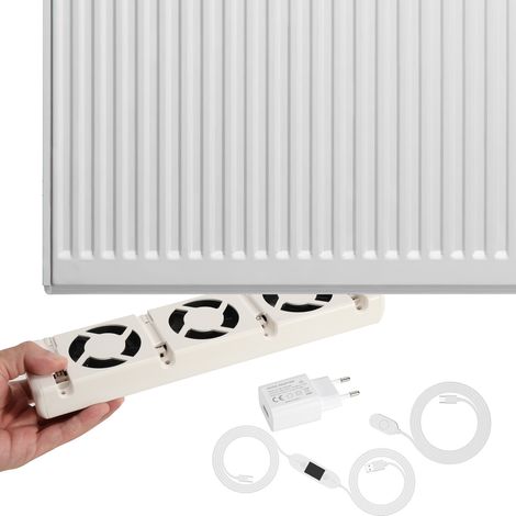 Jiubiaz Amplificador de radiador individual  Tres orificios de ventilación - Temperatura ajustable Adecuado para una longitud de 50 cm Ventilador de radiador
