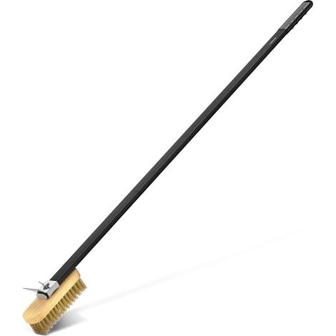 Brosse pour Four à Pizza Laiton avec racloir réfractaire Brosse de Nettoyage Longue, Manche Aluminium 120 cm (1/5)