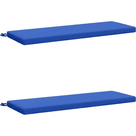 Coussins de banc 2 pièces SOEST 2 pc 100 % polyester Bleu royal vidaXL