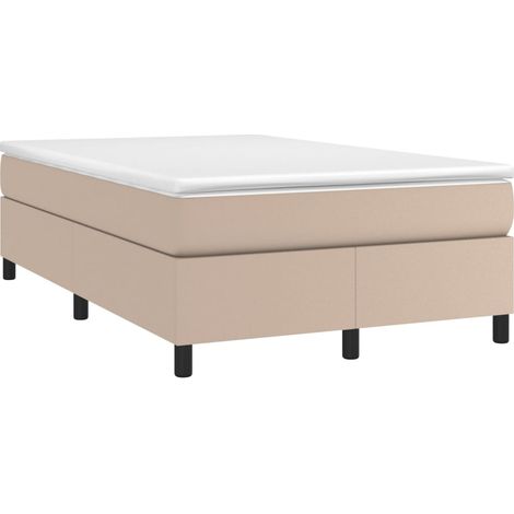 vidaXL Giroletto a Molle con Materasso Cappuccino 120x200cm Similpelle