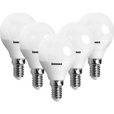 LAMPARAS LED G45 7W E14 LUZ FRIA ESFERICA ECORAEE 0,11 INC. PACK 5 (1/3)