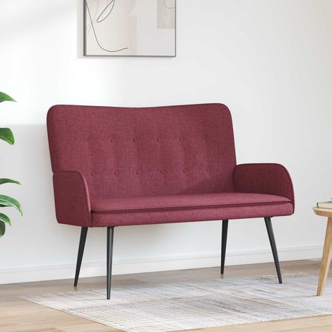 Sofá de 2 Plazas Rojo vino tinto 115 x 61 x 87 cm tela