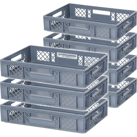 BRB 7 bacs Euro avec 4 poignées, 600 x 400 x 120 mm, 23 l, gris
