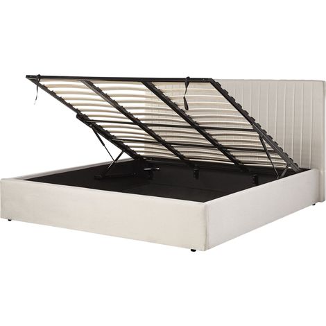 Ottoman Bed Fabric VION 180 x 200 cm (EU Super King) Beige