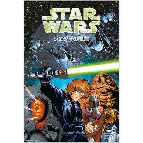 Grupo Erik Poster Star Wars manga the return of the jedi - Poster manga Star Wars - Laminas decorativas 61x91,5cm a todo color  Posters para pared ideal decoración habitación Star Wars regalos