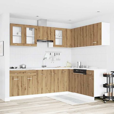 11-tlg. Küchenschrank-Set Lyon Artisan-Eiche Holzwerkstoff