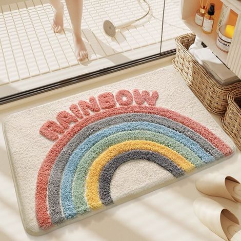 Regenbogen-Badematte, dekorativ und rutschfest — (1/5)