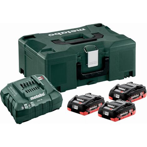 Pack de 3 batteries LiHD 18V 4,0Ah – Technologie CAS System – Chargeur ASC 55 AIR COOLED – metaBOX incluse (1/7)