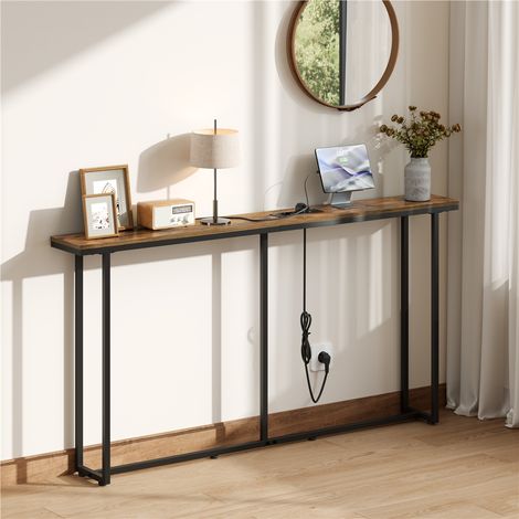 Yaheetech Table Console d’entrée avec Prises et Ports USB, 160 x 20 x 81 cm (1/5)
