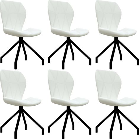 Sedie da Pranzo set 6 pz in Ecopelle Sedie Cucina Eleganti vari colori colore : bianco (1/5)