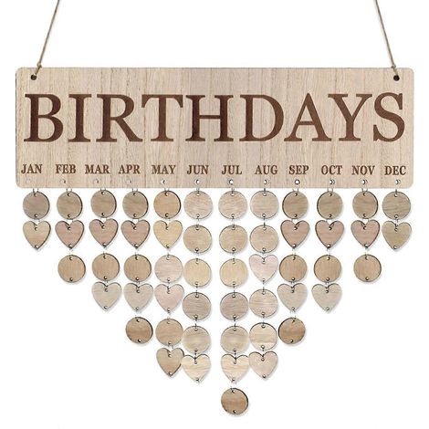 Calendrier d'anniversaires en bois à faire soi-même, à accrocher chez soi. (1/5)