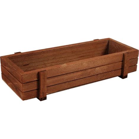 Jardinière rectangulaire en bois naturel 22,5x8,4x4,1cm – Pour plantes et herbes – Écologique et durable – Boîte de rangement décorative (1/5)