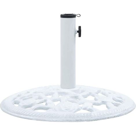 Pied de parasol blanc, 12 kg, 48 cm, en fonte. (1/5)
