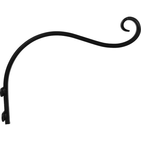 Support suspendu pour plantes d'extérieur en métal noir de 30 cm (12 pouces), robuste (1/5)