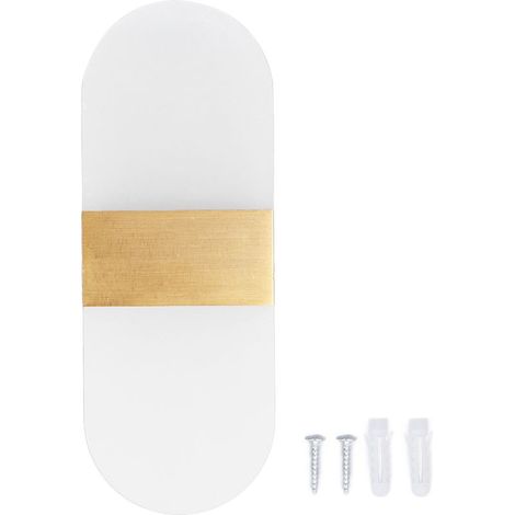 Lampadaire mural LED acrylique 360° Up Down 6W doré moderne – pour hall, chambre ou restaurant (90‑265V) – inclus kit d’installation (1/5)