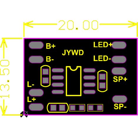 Ultrakompakter Verstärker, 2 W Eingangsleistung, 3–5 V, Mini-Leistungsverstärkerplatine, 8002-Leistungsverstärkermodul, JYWD (1/4)