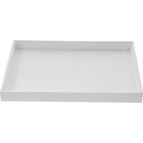 Plateau à bijoux empilable en cuir PU, organisateur de tiroir à bijoux, plateau de rangement pour bagues et boucles d'oreilles-35X24X3CM-White 1 (1/4)