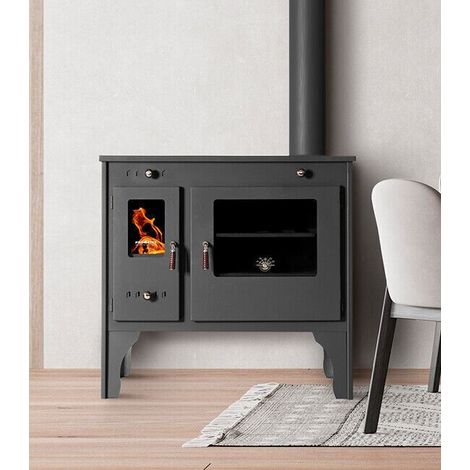 Cucina a Legna con Forno Prometey Eco Retro 7 kW – Piano in Ghisa Sinistra (1/5)