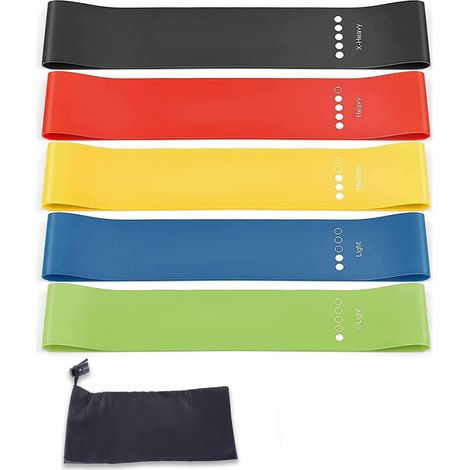 Bandes De Resistance - Ensemble De 5 Bandes Elastiques Pour Entrainement Physique - Pour Squat Glute Et Renforcement Musculaire - Usage Home Gym Et Extérieur (1/5)