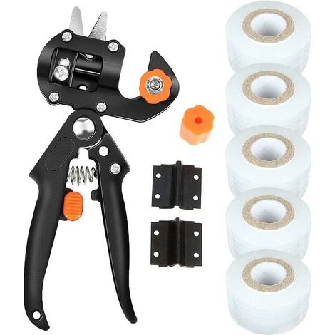 Sécateur professionnel pour jardin , Ciseaux de Greffage Professionnels , Pince à Greffer 3 Lames Interchangeables (V, Ω, U) en Acier , Ciseaux Greffage , avec 5 Film Ruban (1/5)