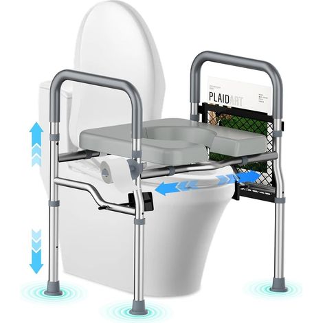 Rehausseur Toilette, Rehausseur WC avec Accoudoir et Siège Rembourré (1/5)