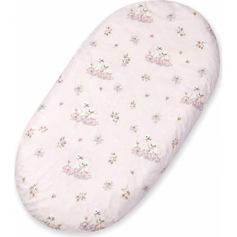 Spannbettlaken aus Baumwolle für Boho-Moseskorb und Gondelkinderwagen, 75 x 35 cm – Little Swans (1/3)