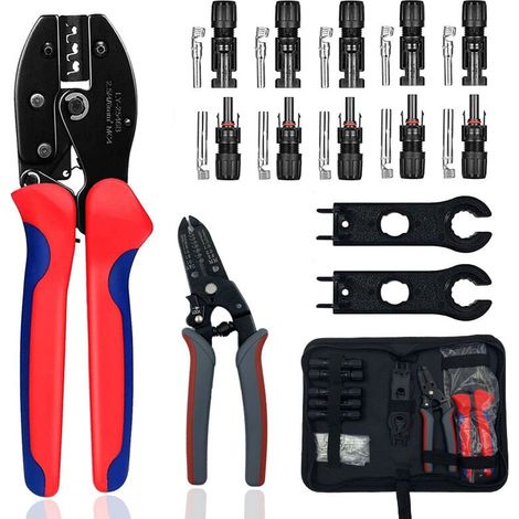 Ahlsen Kit de sertissage compatible avec les connecteurs de câble solaire, 24 PCS (1/4)