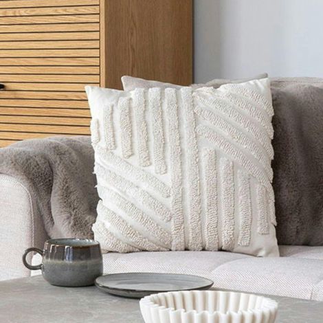 Coussin de canapé blanc avec motif en relief BRUGES (1/3)